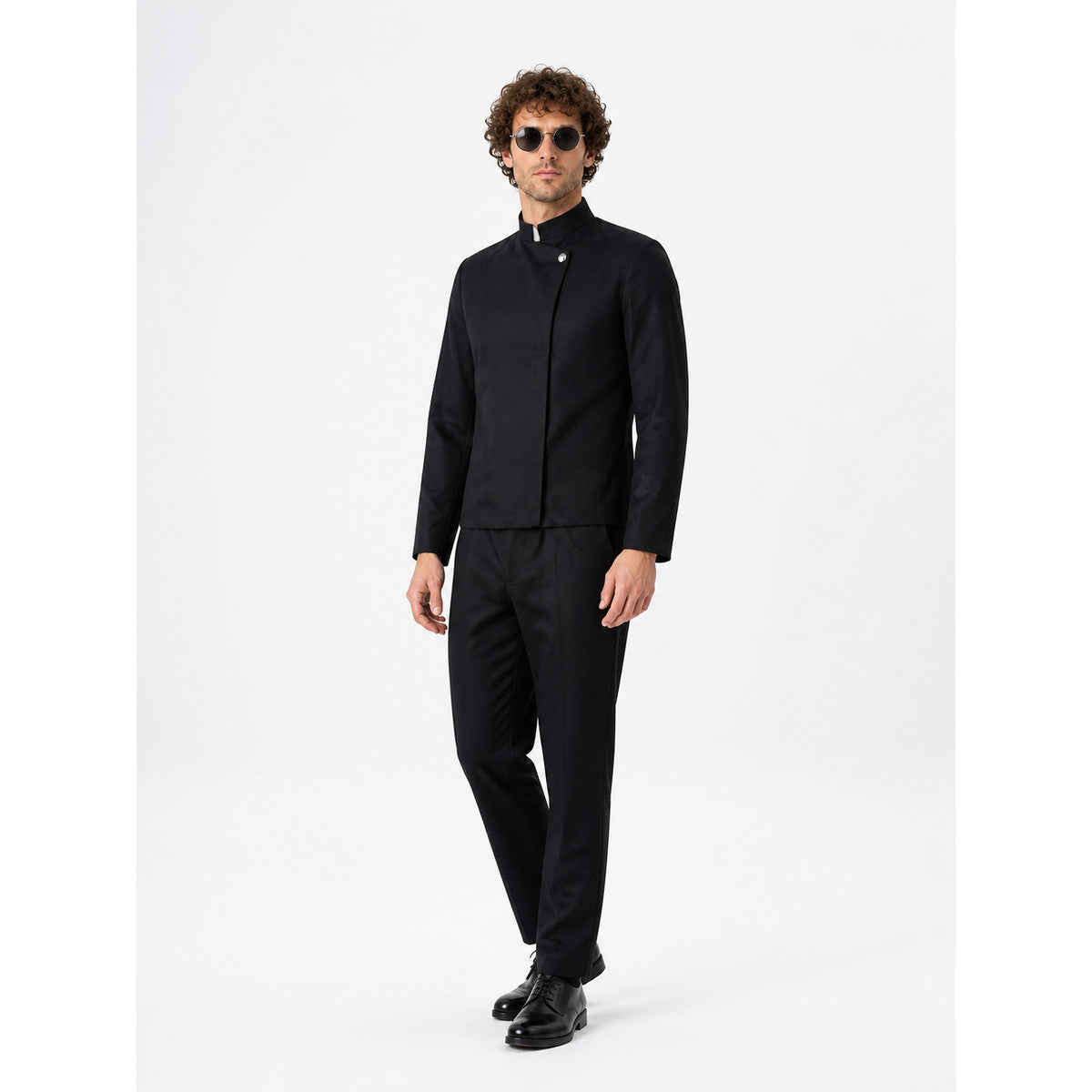Gojo Cosplay Costume, Black Set on-model front view