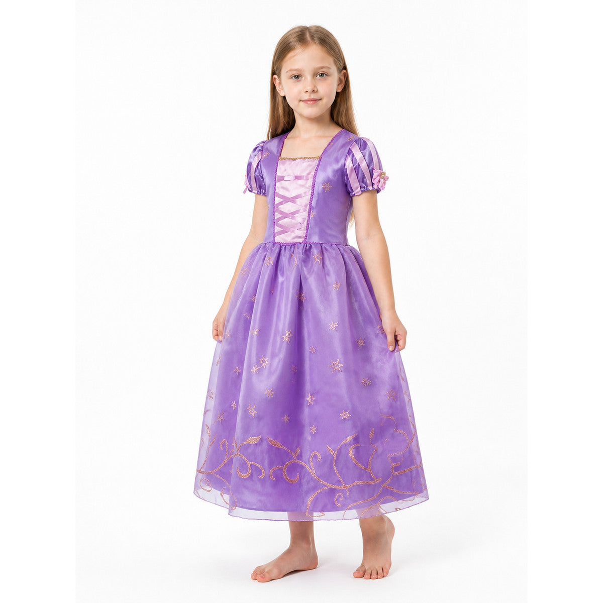 Rapunzel Princess Costume with Golden Stars Costumes detail