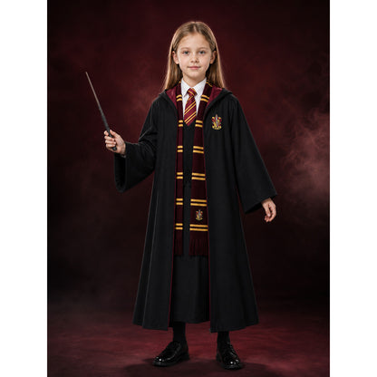 Academy-Style Wizard Robe Costume Set with Wand, Tie and Scarf main product view