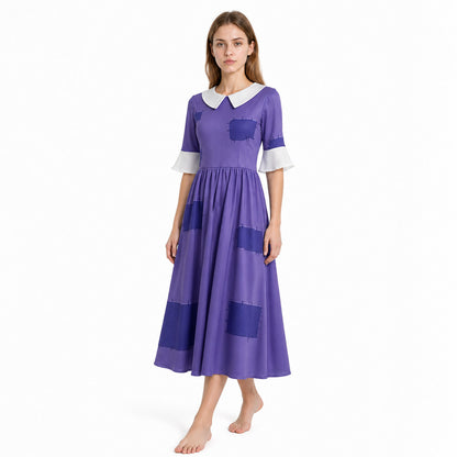 Pomni Cosplay Dress with Peter Pan Collar Costume Dresses detail