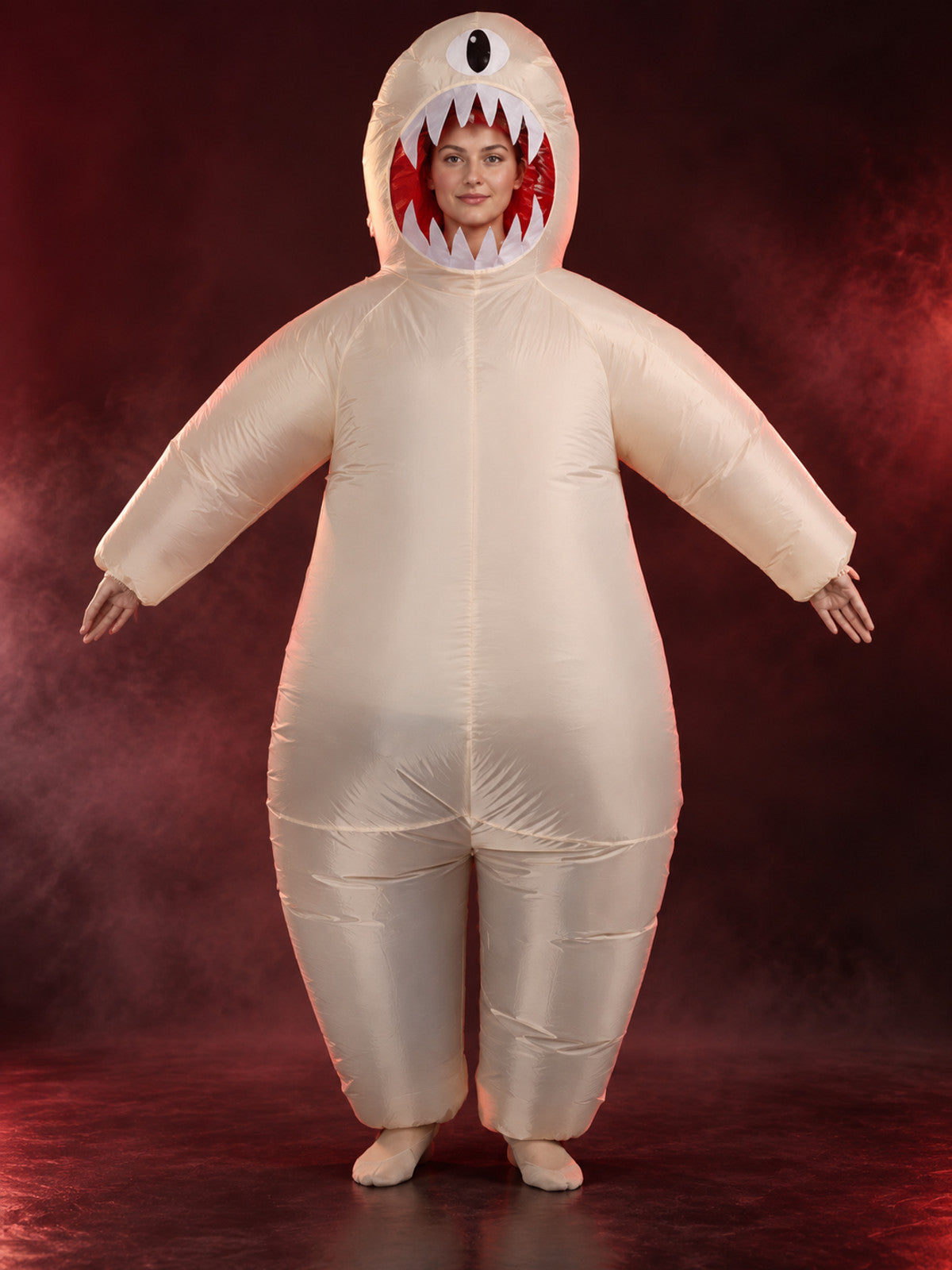 inflatable carnival costume one-eyed monster beige