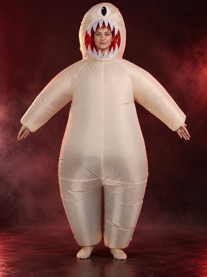 inflatable carnival costume one-eyed monster beige