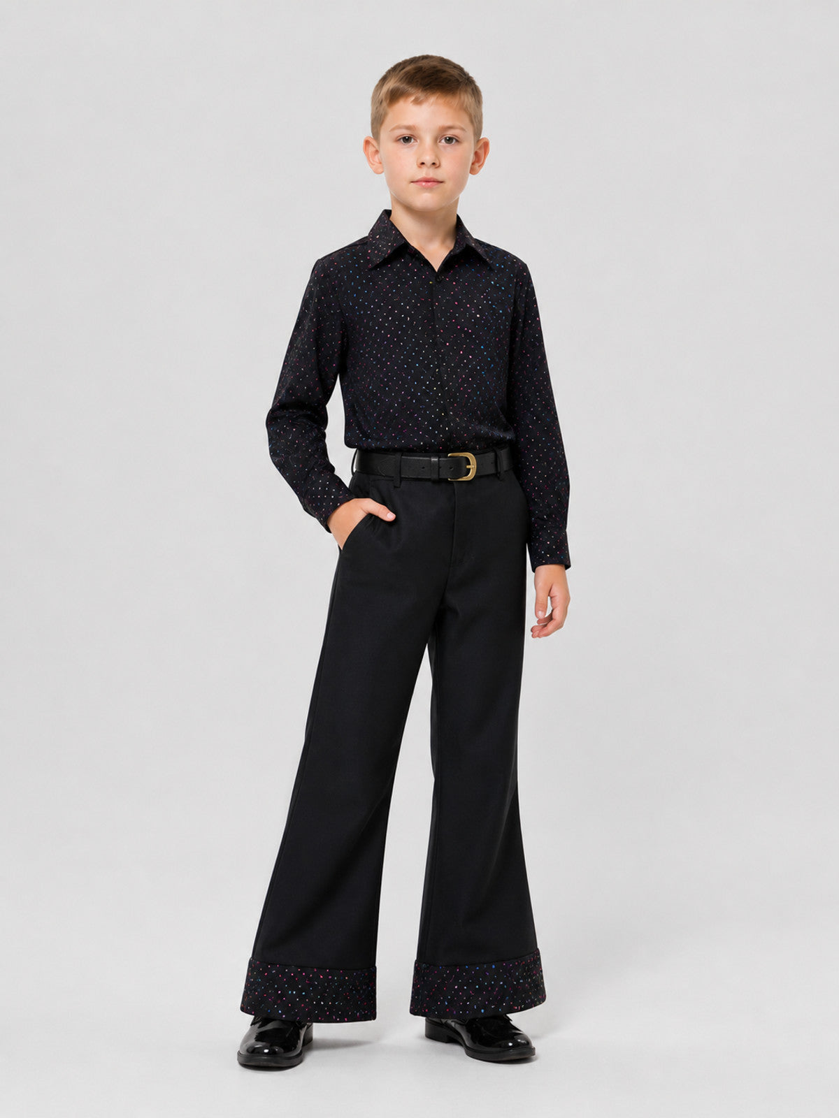 Stage Disco Costume: Shirt, Flared Pants, and Belt