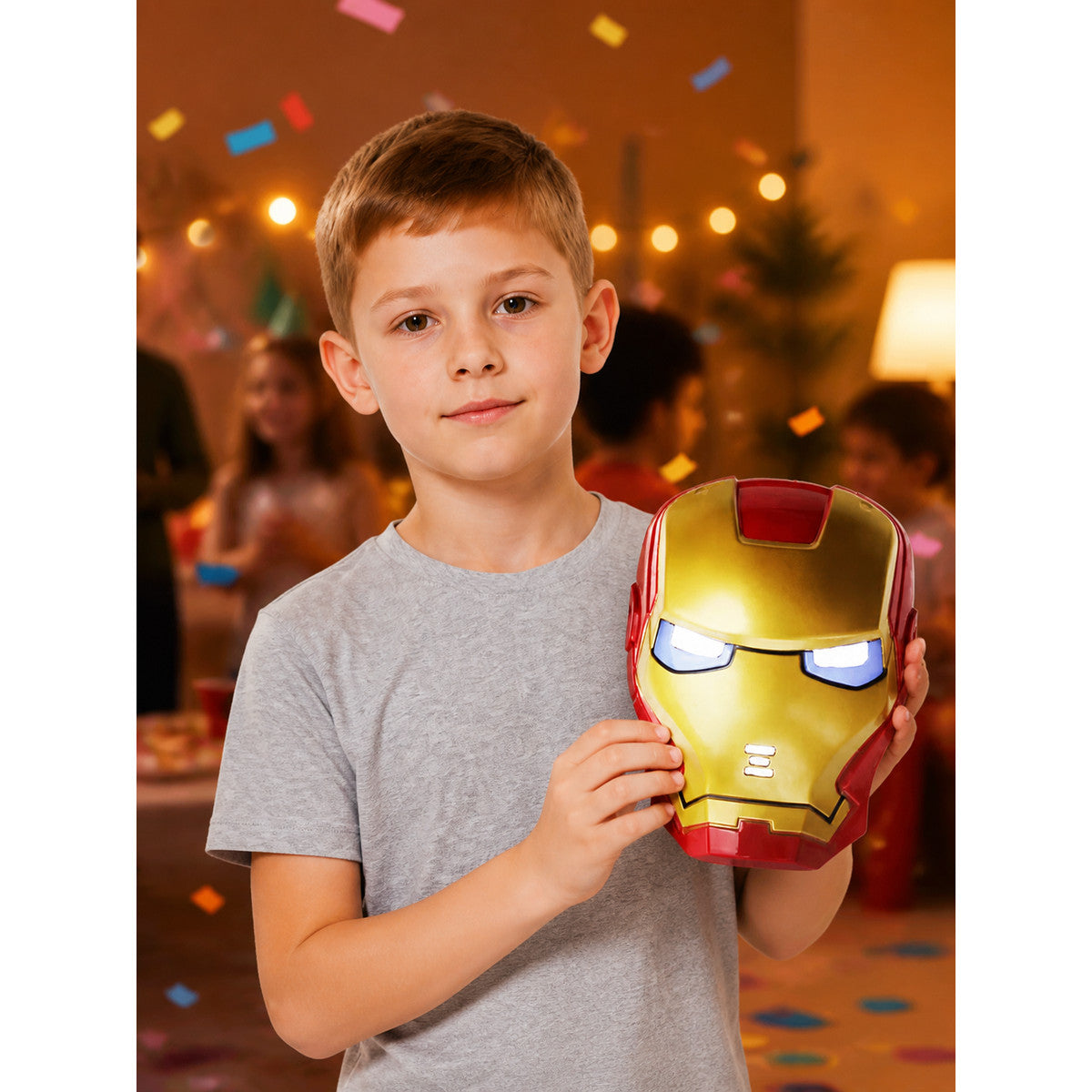 Red and Gold Glowing Carnival Mask lifestyle view