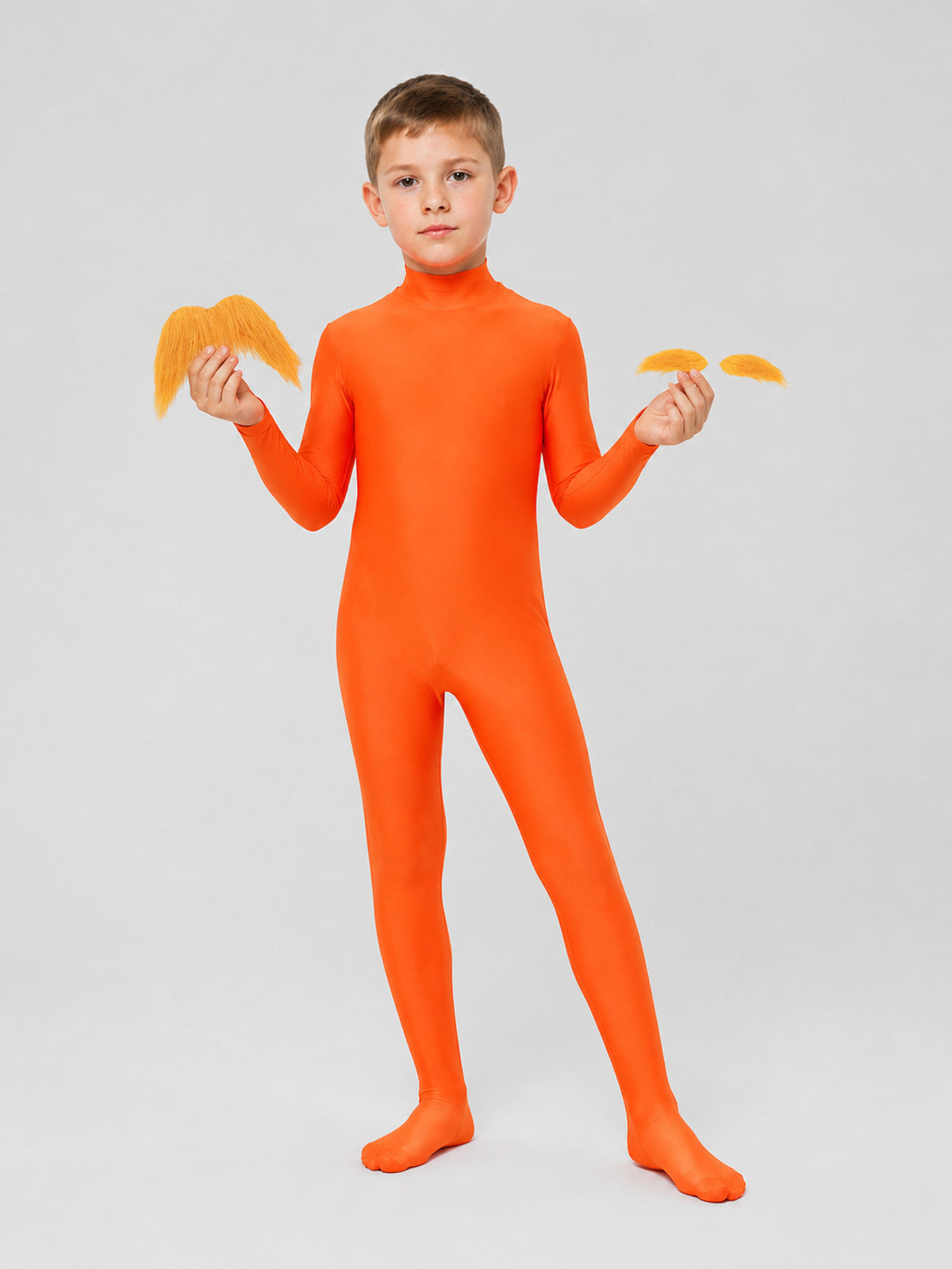 Orange Hooded Halloween Jumpsuit Costume