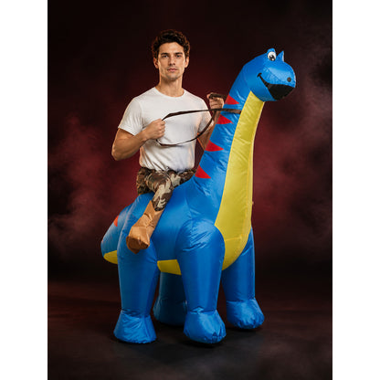 Adult Inflatable Four-Legged Dinosaur Costume With Saddle, Halloween Party main product view