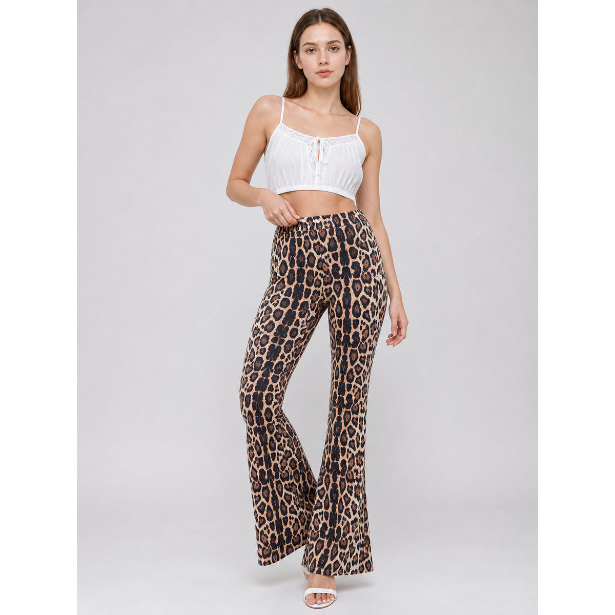 Flare Pants with Leopard Print and Accessories lifestyle view