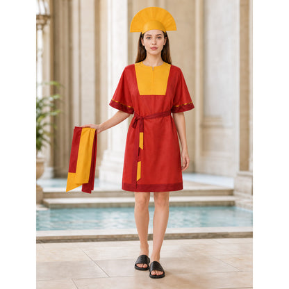 Movie Character Costume for Cosplay, Red and Yellow lifestyle view