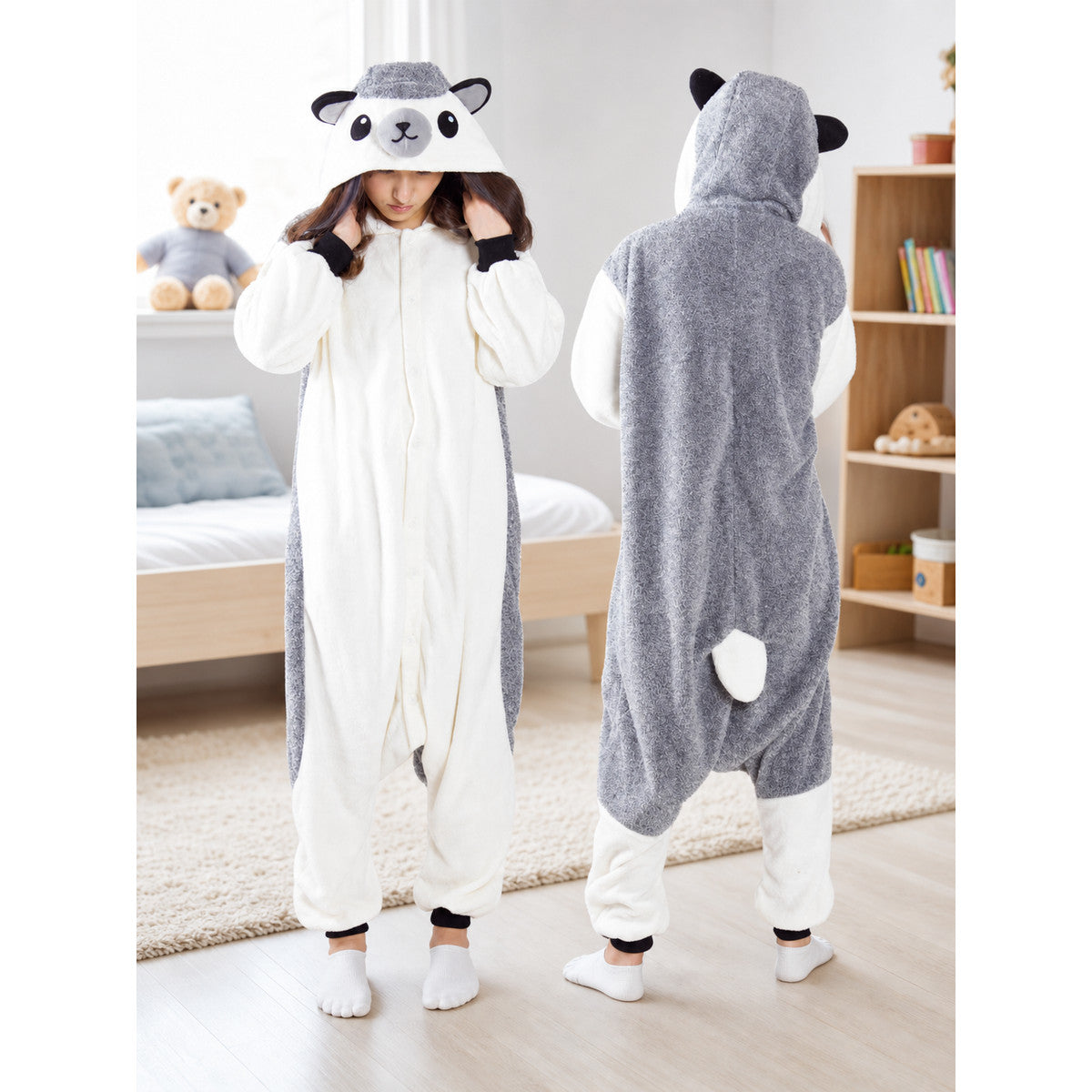 Kigurumi Hooded Pajama with Ears and Tail lifestyle view