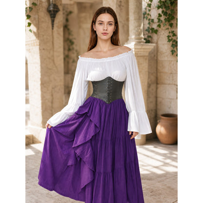 Historical Costume with Corset and Tiered Skirt