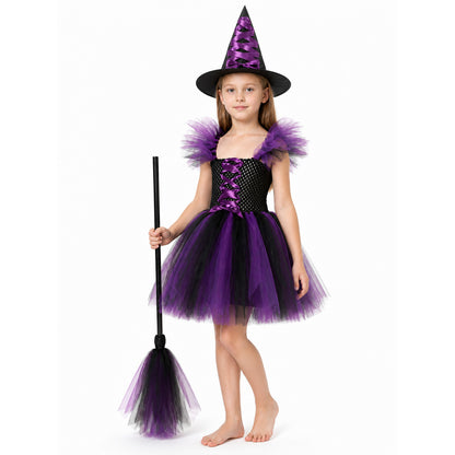Girls' Witch Costume with Dress and Hat Costume Dresses detail