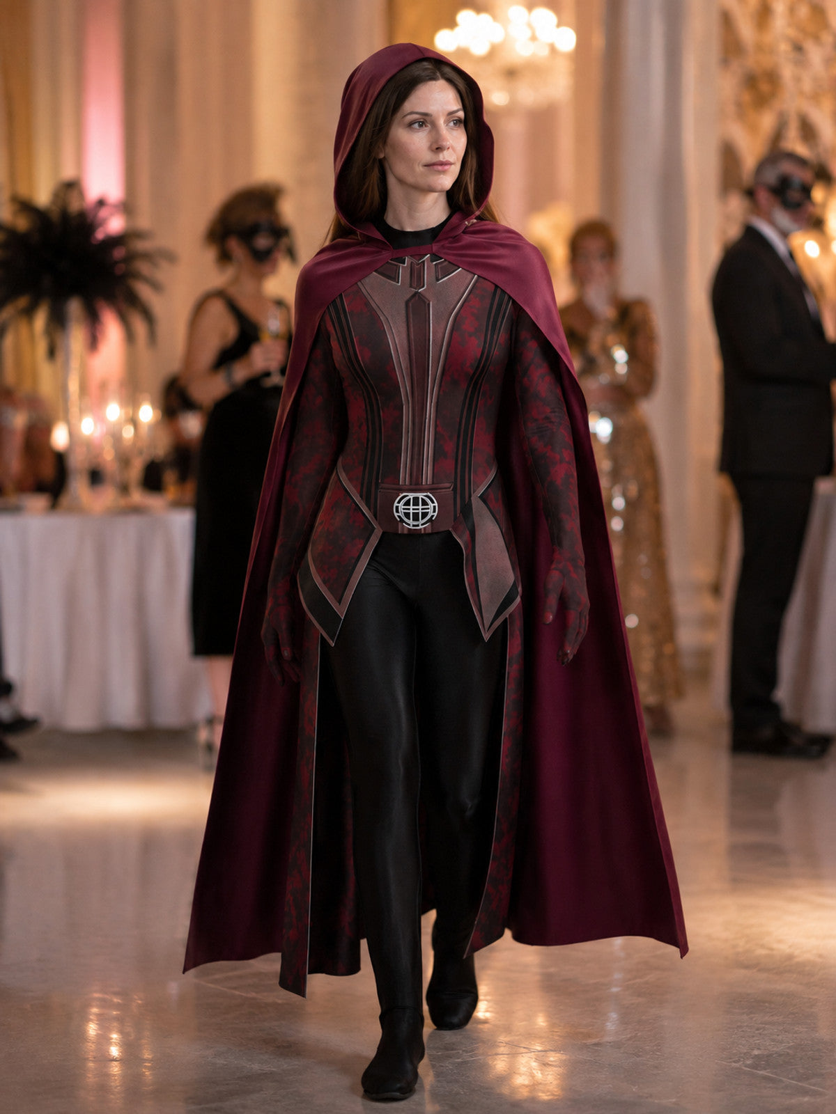 Cosplay Costume with a Long Hooded Cape lifestyle view