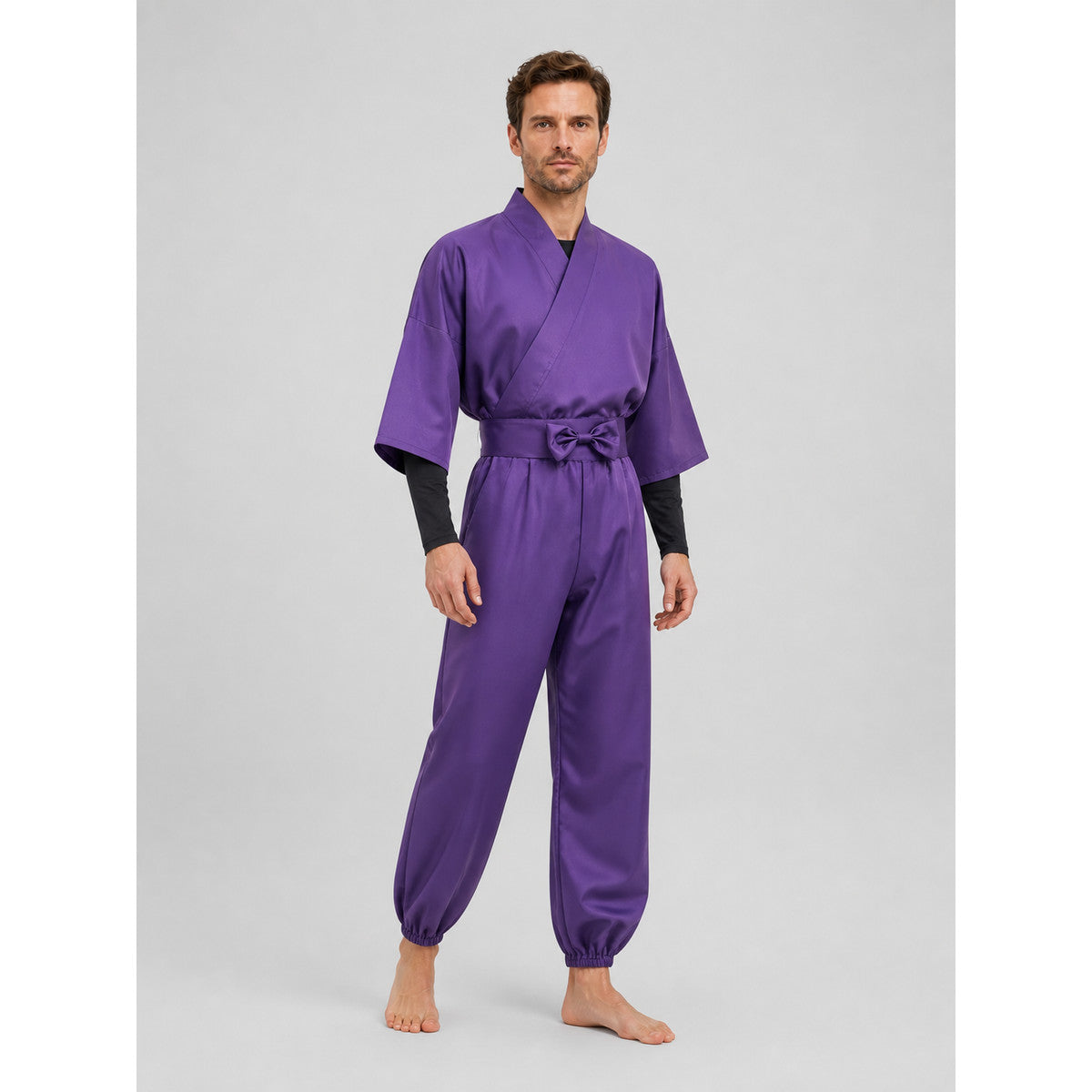 Anime-Style Ninja Cosplay Costume, Top and Pants Set lifestyle
