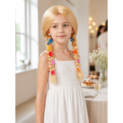 Golden Carnival Wig for Halloween and Cosplay lifestyle view