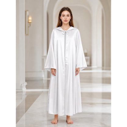 White hooded robe for Jedi cosplay