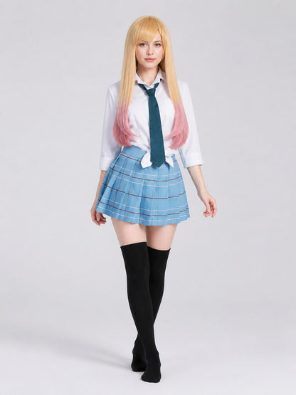 JK Cosplay Costume: Shirt, Skirt, Wig, and Knee-High Socks Costume Wigs detail
