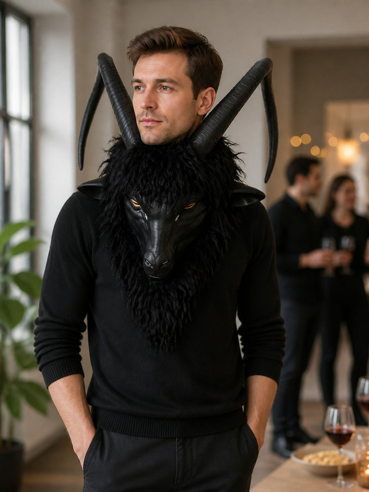 Halloween Carnival Goat Horn Headpiece lifestyle view