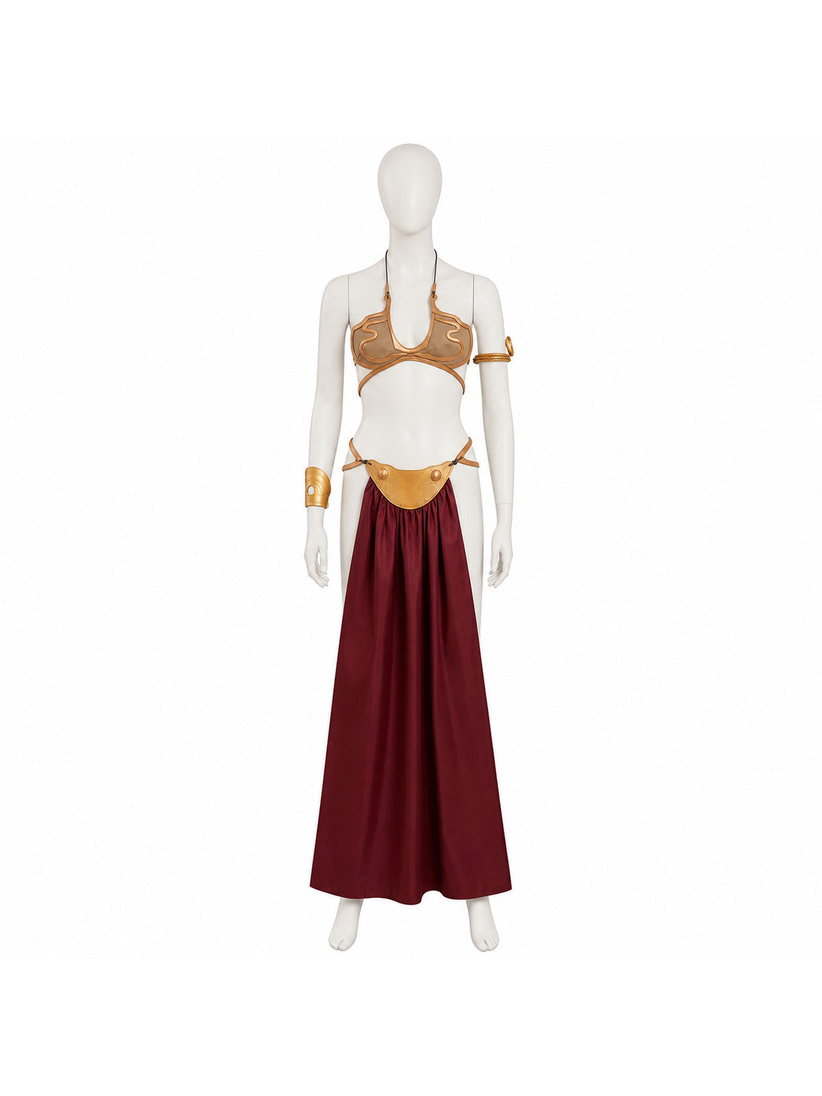 Burgundy and Gold Halloween Cosplay Costume with Skirt