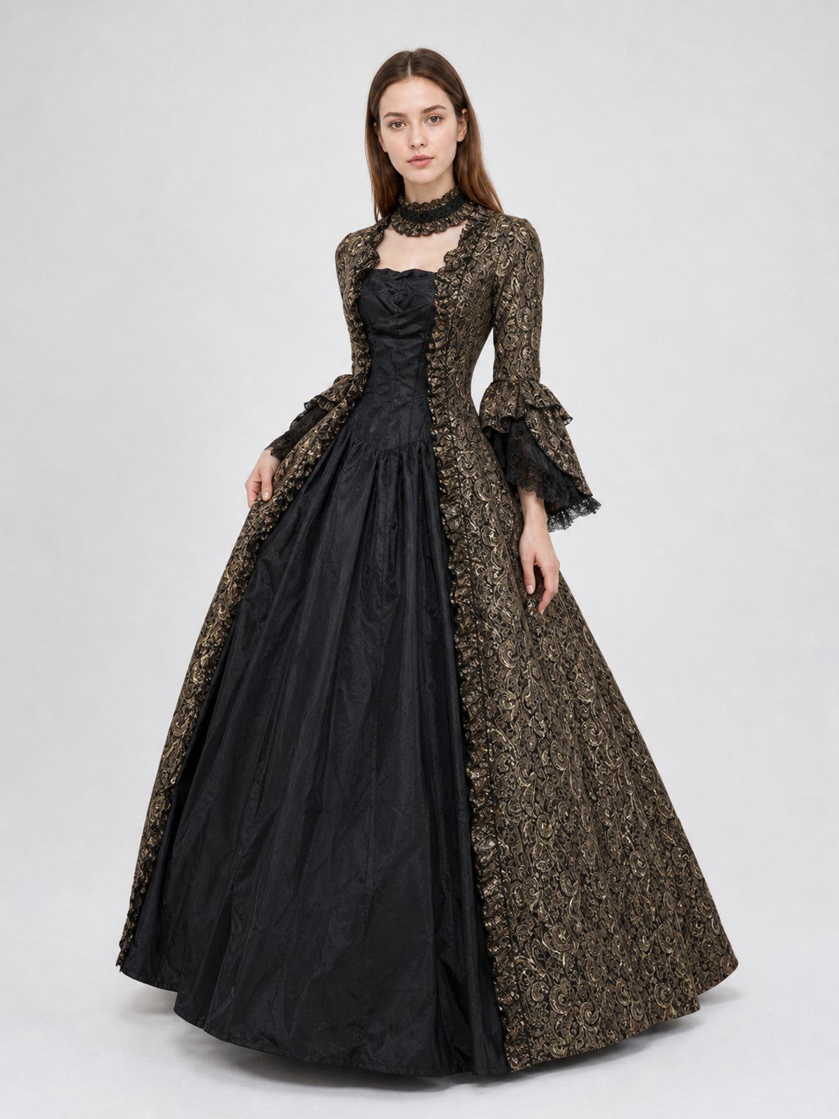 Long Victorian Gothic-Style Dress