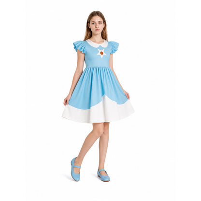 Children's Dress with a Full Skirt and Star Decoration Costume Dresses detail