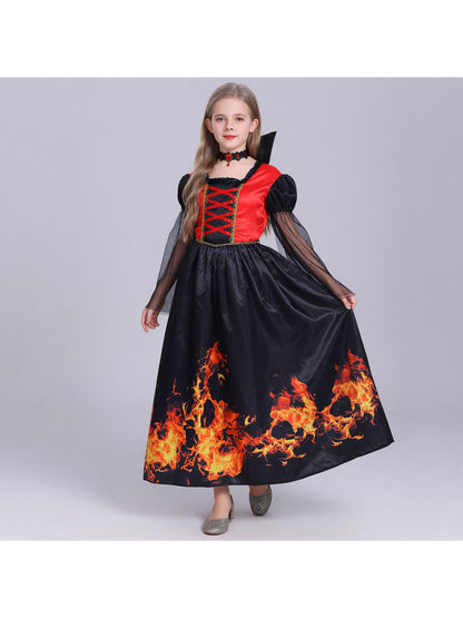 Red-and-Black Cosplay Dress with Accessory