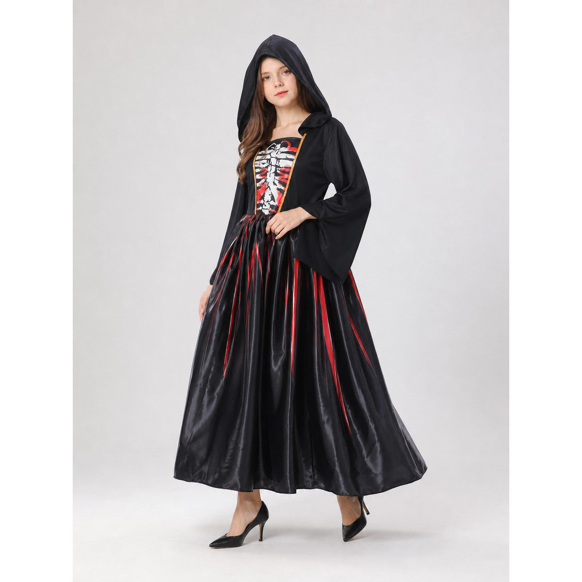 Vampire Cosplay Costume: Hooded Dress