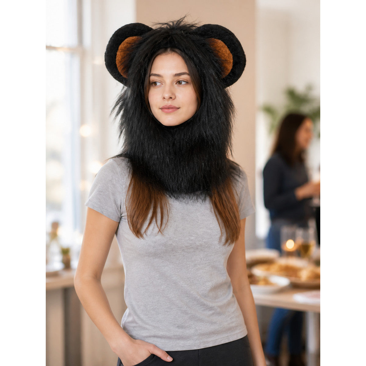 Black and Brown Halloween Carnival Pet Hat lifestyle view