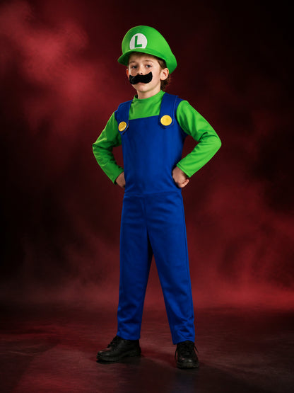 Luigi Costume with Jumpsuit and Hat main product view