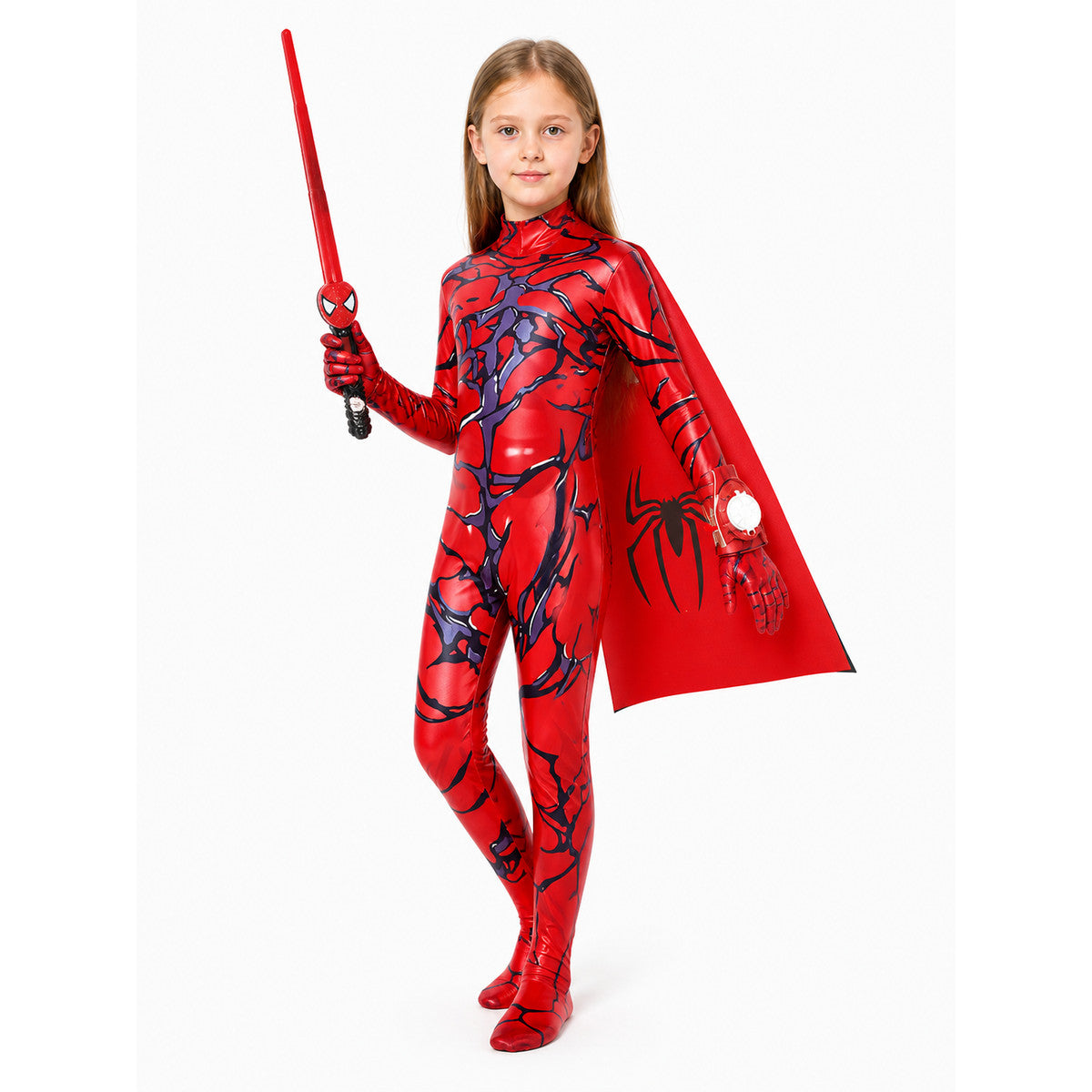 Red Spider-Man Costume with Mask and Cape Costume Capes detail