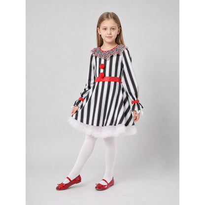 Halloween Striped Clown Costume