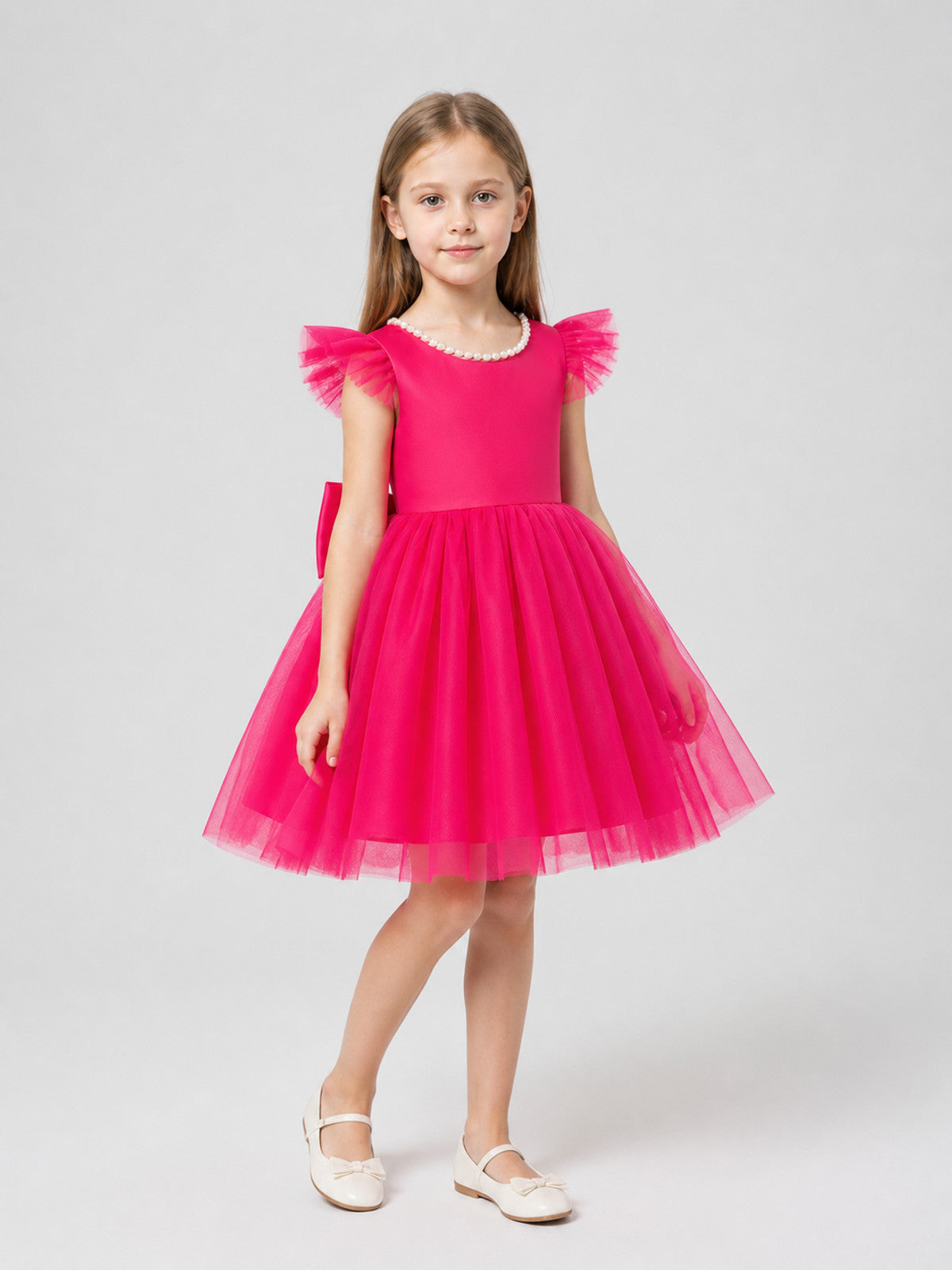 Full Tutu Dress for Girls with Pearls and Bows