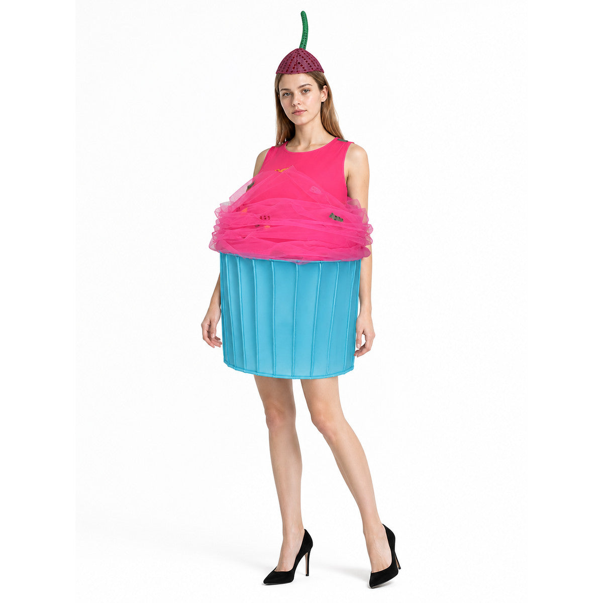 Cupcake Costume with Pink Frosting and Blue Cup Costumes detail