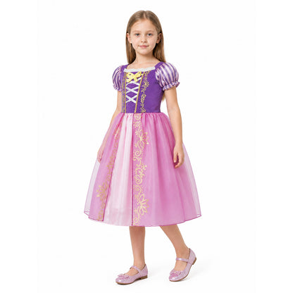 Rapunzel Princess Costume Dress for Children, Full-Skirted Costume Dresses detail