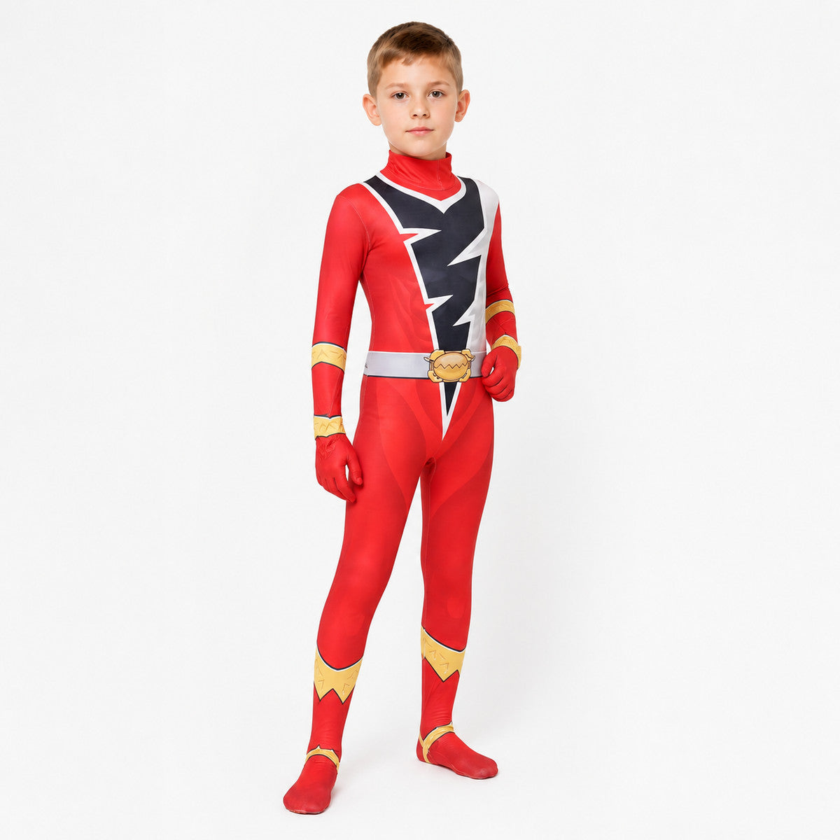 Halloween Ranger Jumpsuit with Lightning Bolt Designs Costumes detail