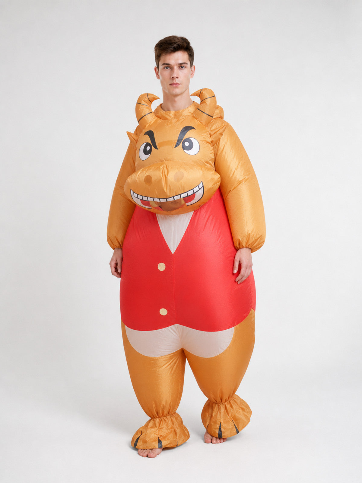 Inflatable Bull Costume with Red Vest
