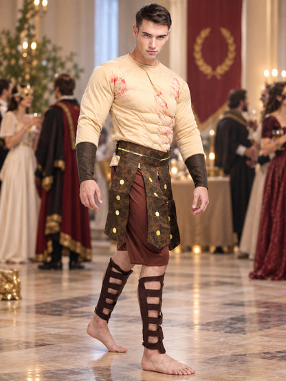 Ancient Roman Warrior Carnival Costume with Bracers lifestyle view
