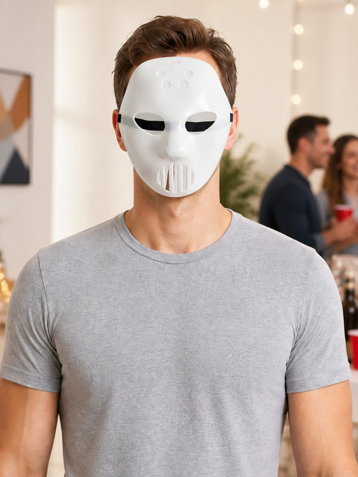 White Carnival Mask for Halloween and Cosplay lifestyle view