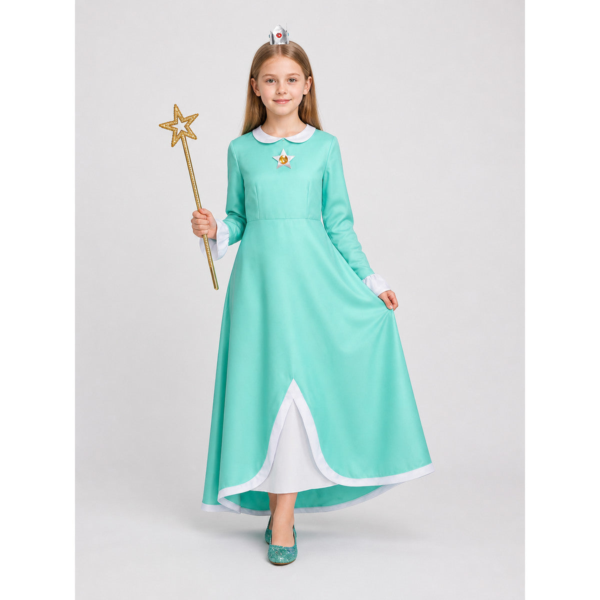 Rosalina Princess Dress with Brooch, Long Costume Dresses detail