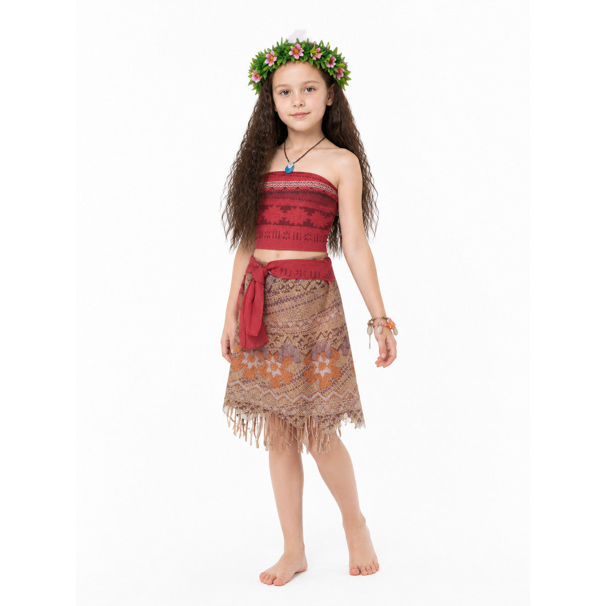 Moana Costume with Wig and Skirt Costume Wigs detail