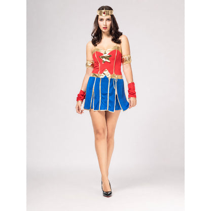 Stage Superhero Cosplay Costume with Skirt