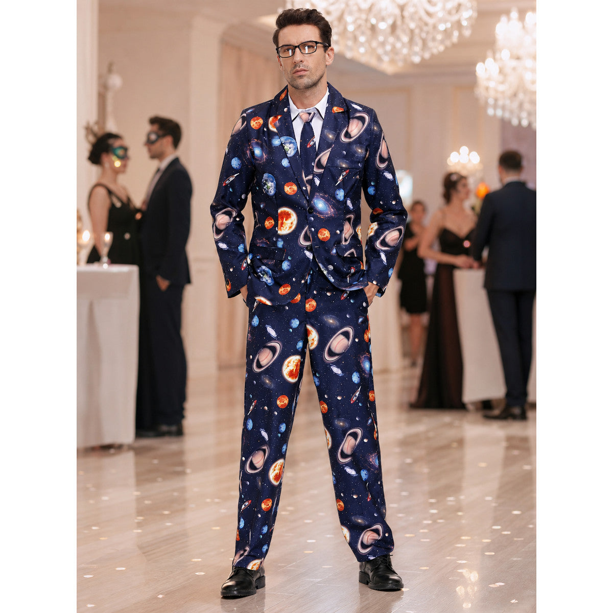 Cosmic Print Suit: Blazer and Pants
