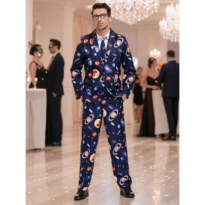 Cosmic Print Suit: Blazer and Pants