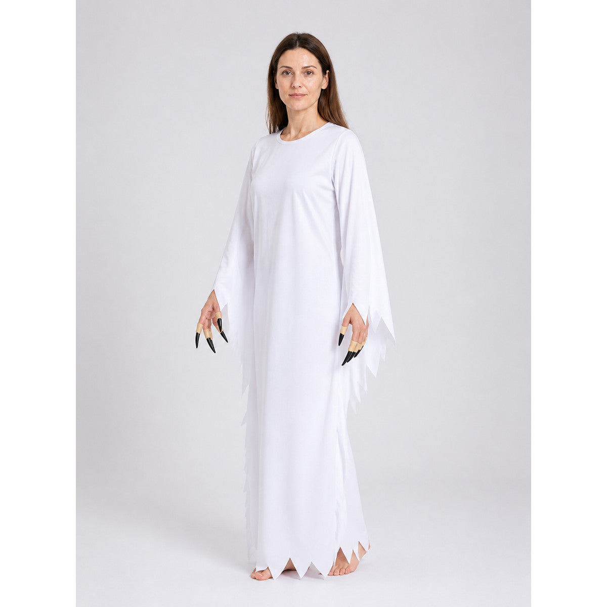 White Zombie Costume, Long Robe with Jagged Edges Costumes detail