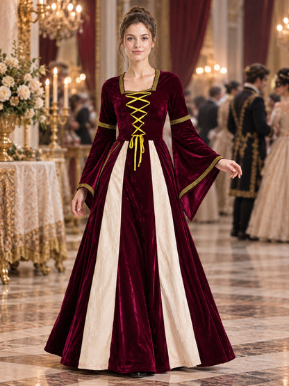 Medieval-Style Lace-Up Carnival Dress