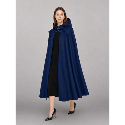 Black and Blue Gothic Carnival Cloak with Hood