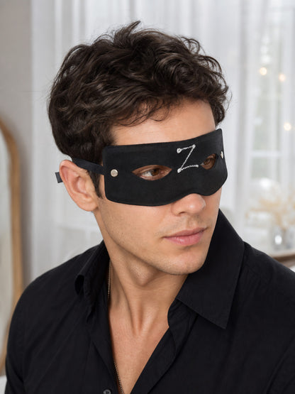 Zorro Masquerade Mask with Glittering Emblem