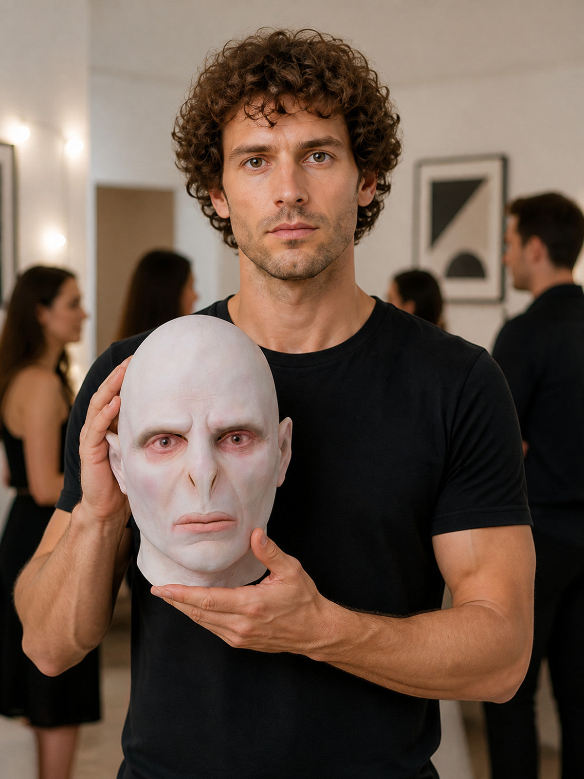 Hairless Carnival Mask with a Long Nose for Halloween