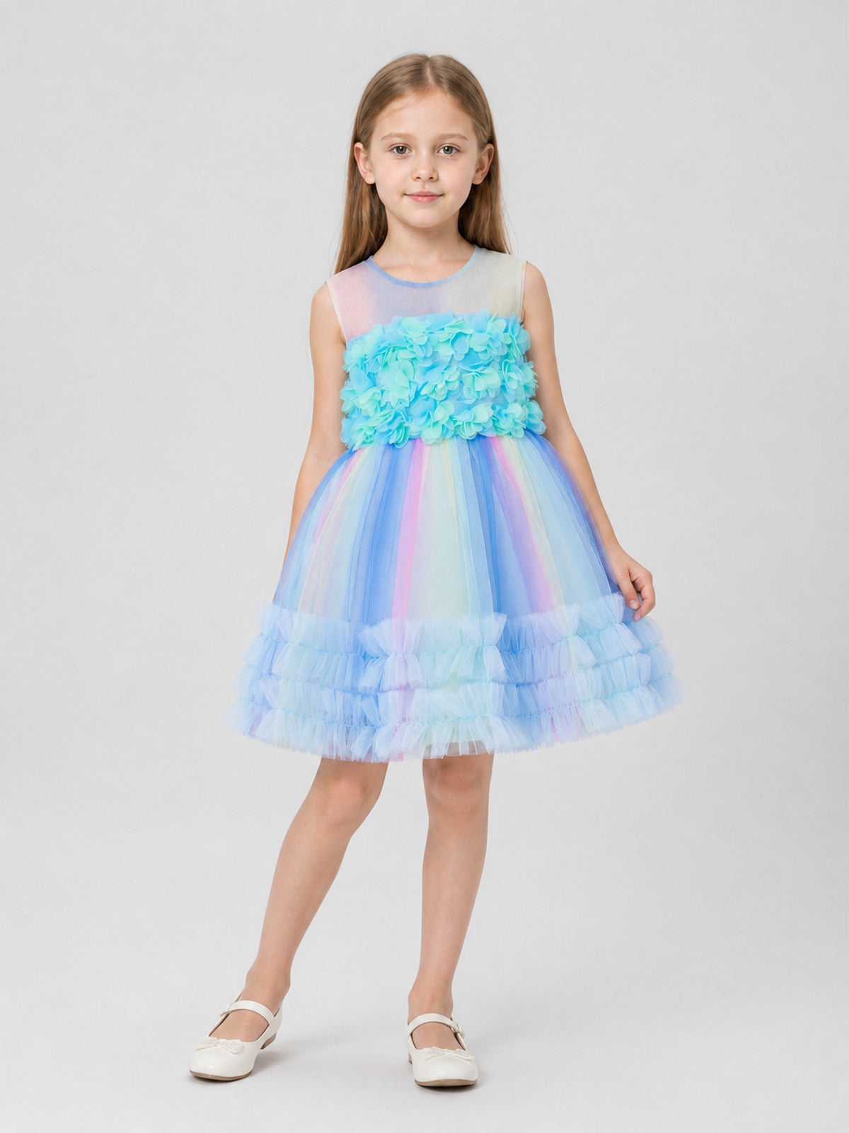 Princess Party Dress with a Multi-Tiered Full Skirt Costume Dresses detail
