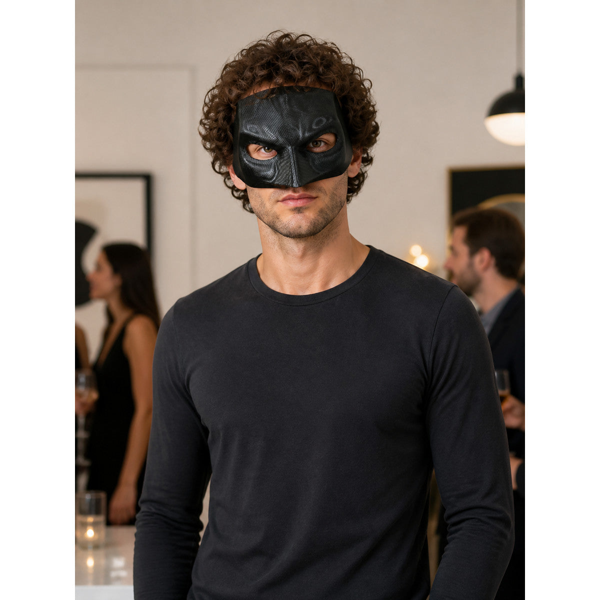 Black Cat Carnival Mask for Halloween and Cosplay lifestyle view