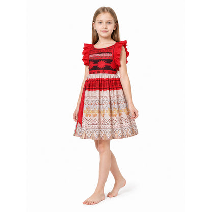 Children’s costume dress with a print and ruffles product detail